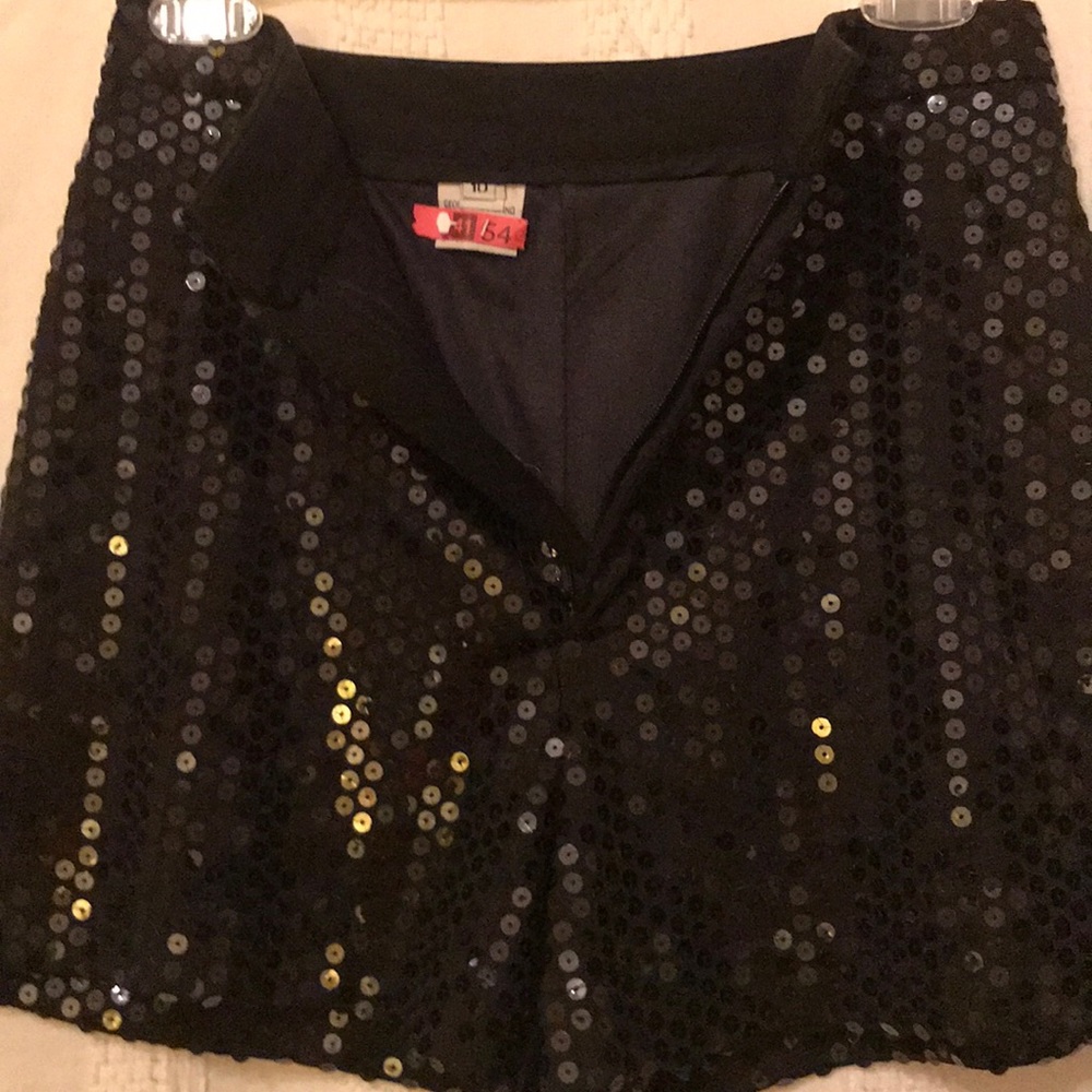 Black sequin shorts